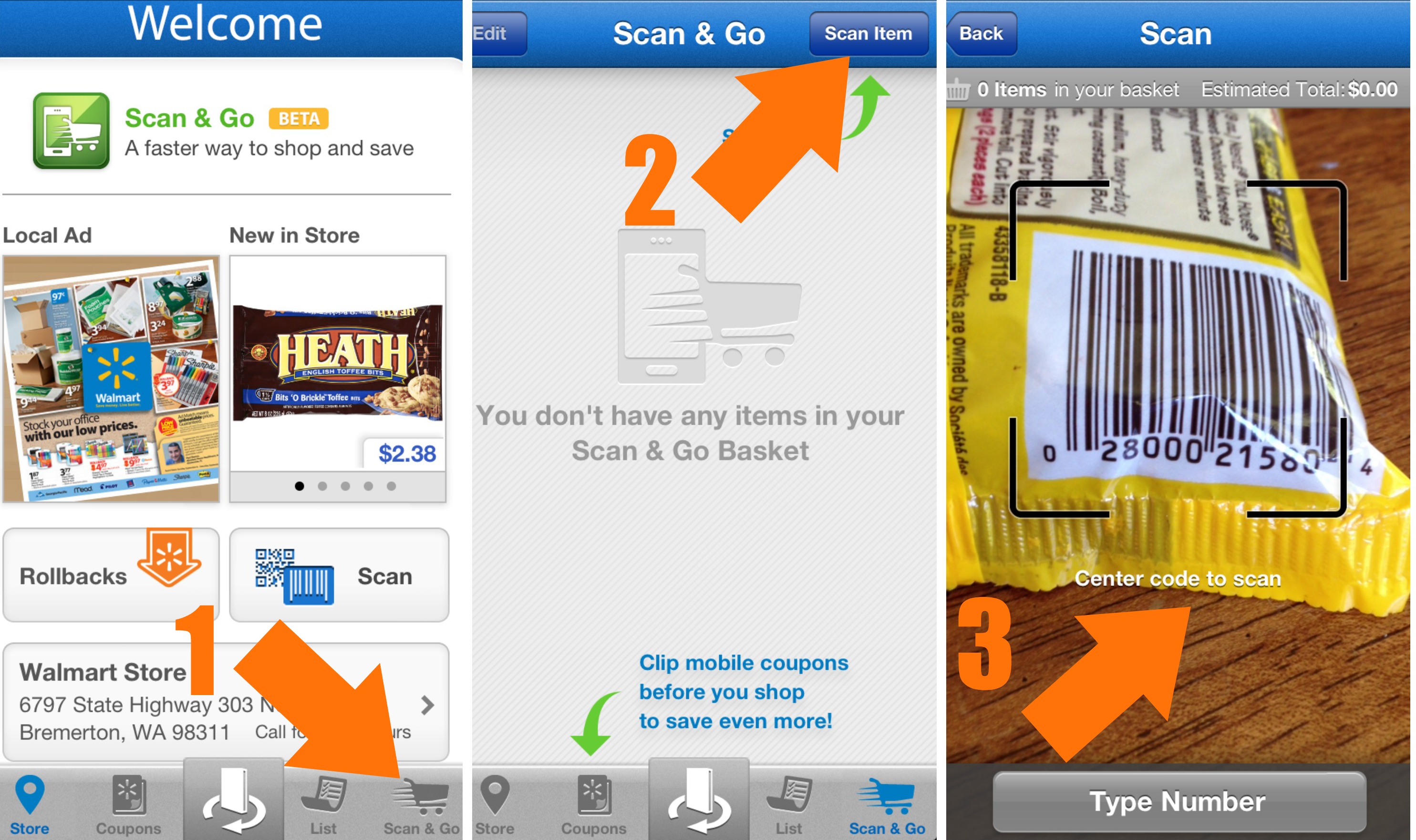 how to scan receipt in walmart app