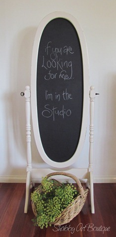 Chalkboard standing mirror