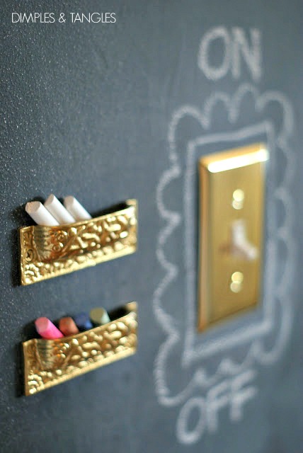 work around light switches with chalkboard paint