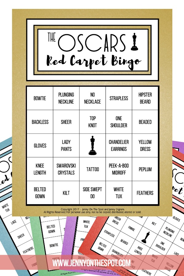 Oscars Red Carpet Bingo