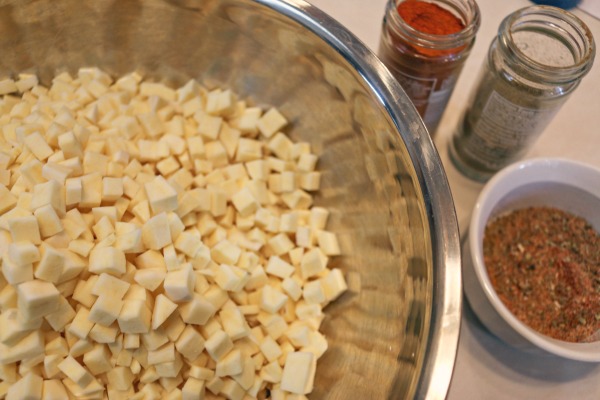 diced sweet potatoes