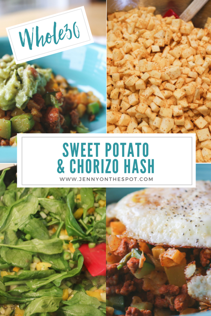Sweet Potato and Chorizo Hash | jennyonthespot.com