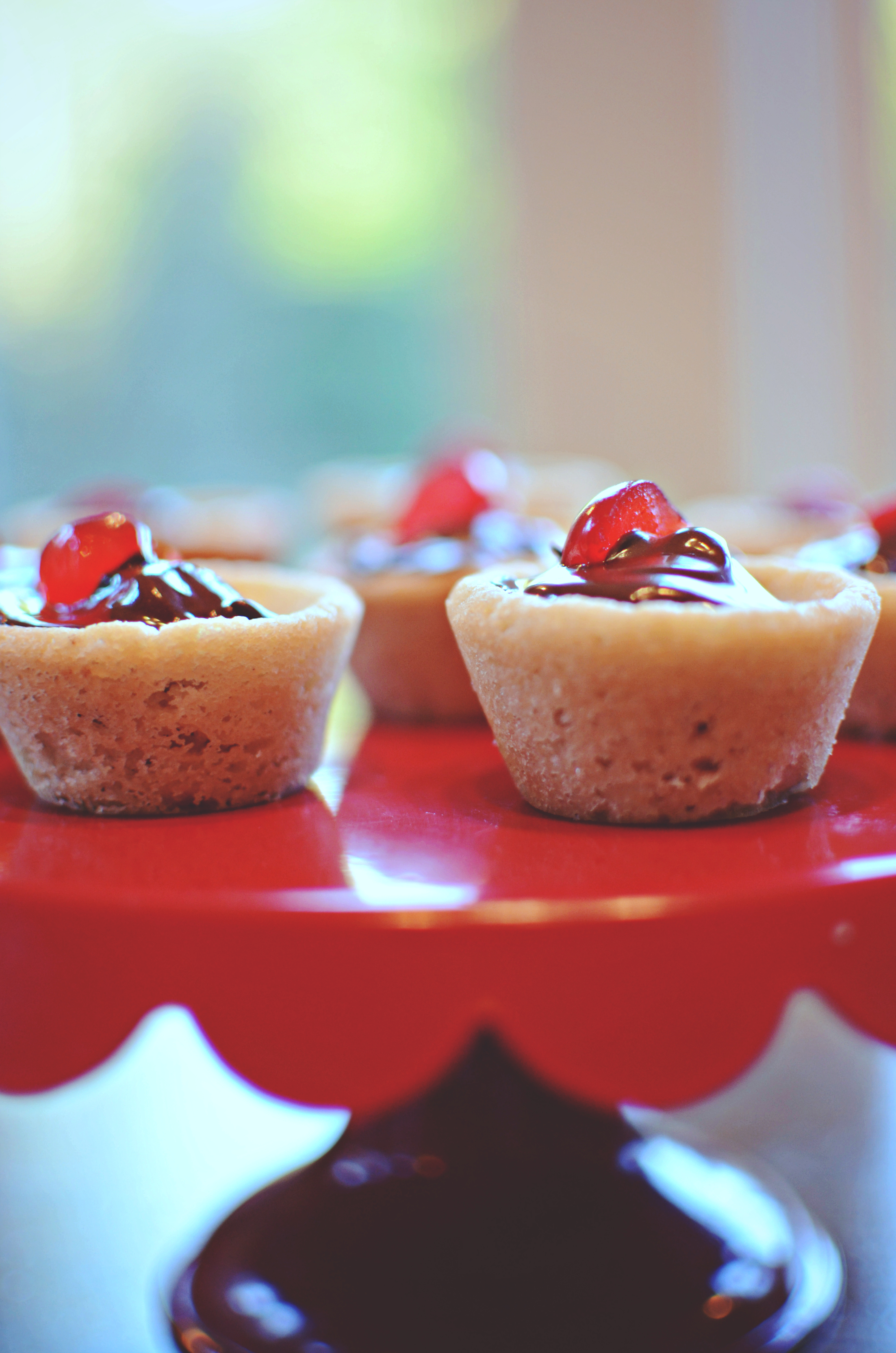 Cherry & Raspberry Sugar Cookie Tassies with HERSHEY’s Spread!