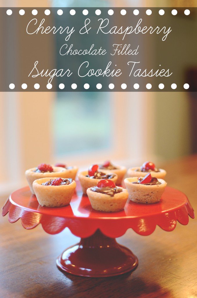 Cherry & Raspberry Sugar Cookie Tassies with HERSHEY's Spread via @jennyonthespot