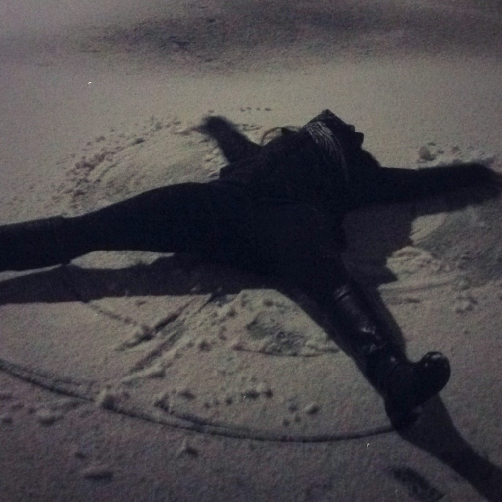 snow angels in a parking lot