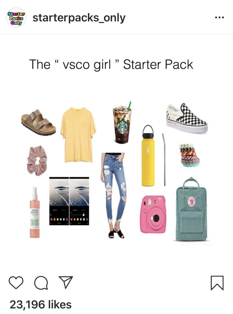 VSCO Girl Starter pack on Instagram